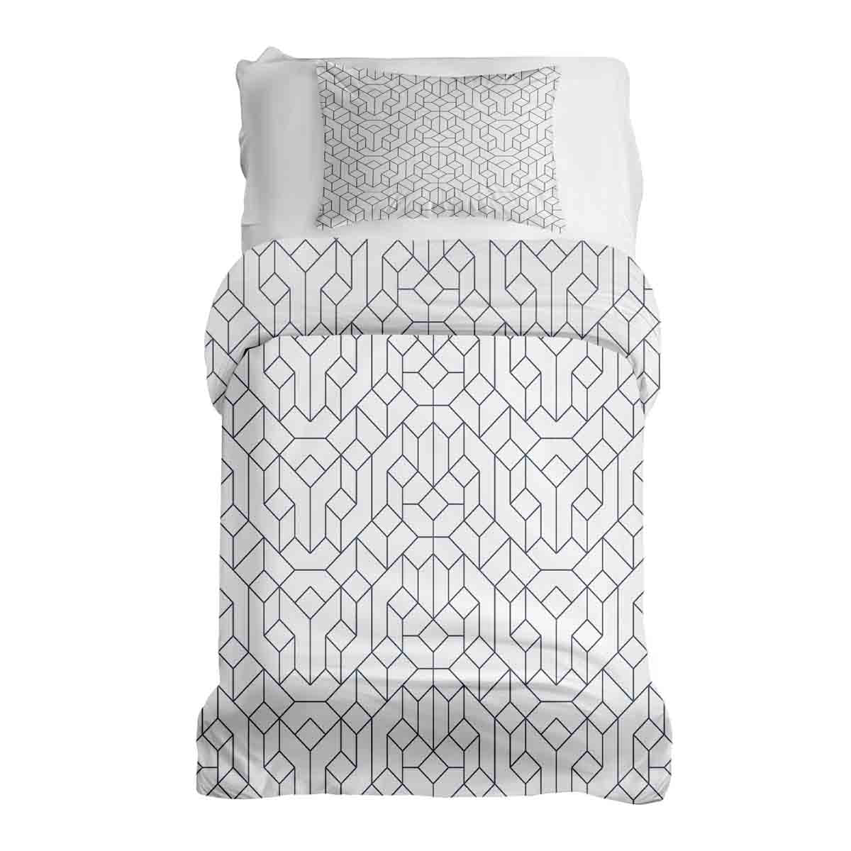 Juego de ropa de cama con mantas terapéuticas y patrón negro