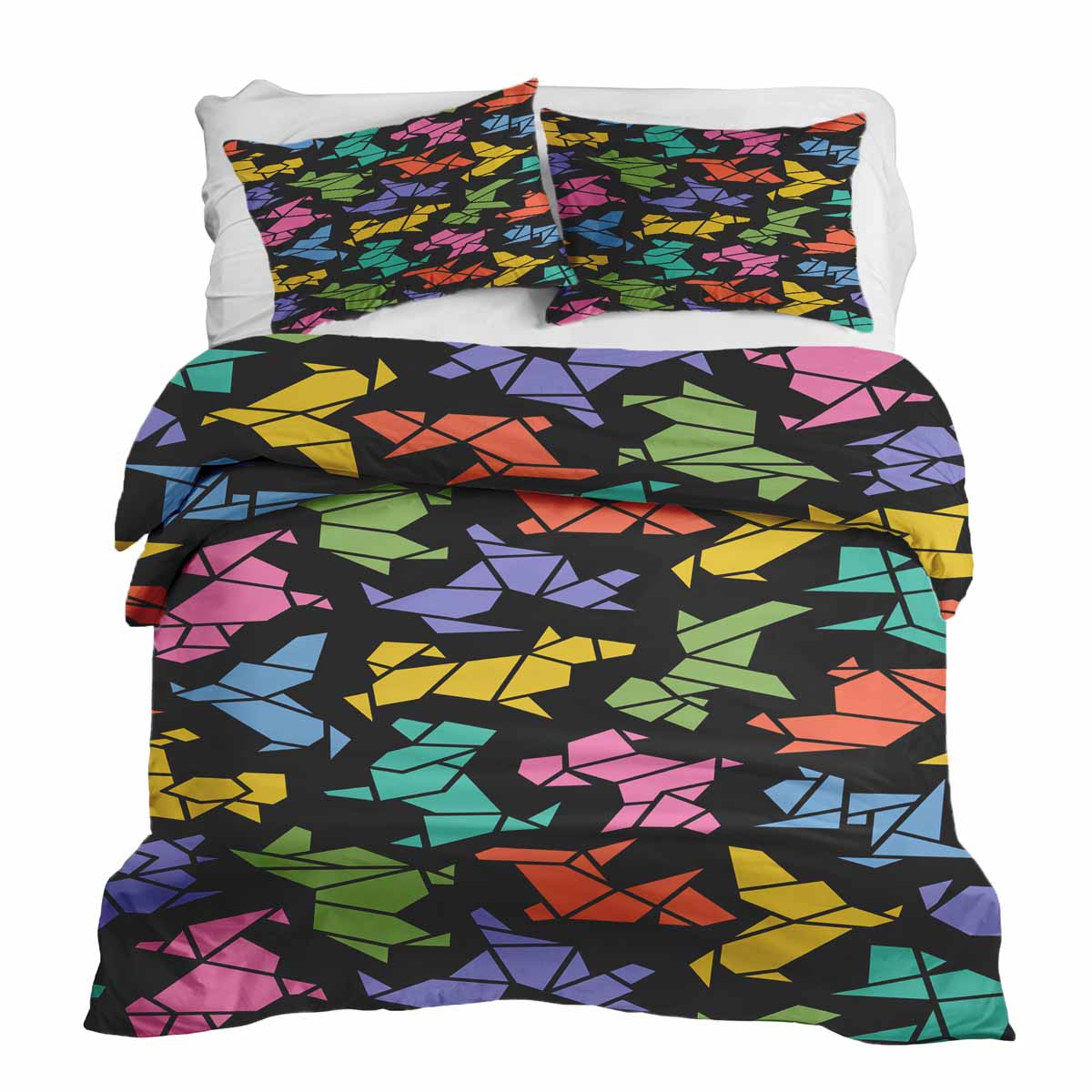 Set de ropa de cama con manta terapéutica Origami perro