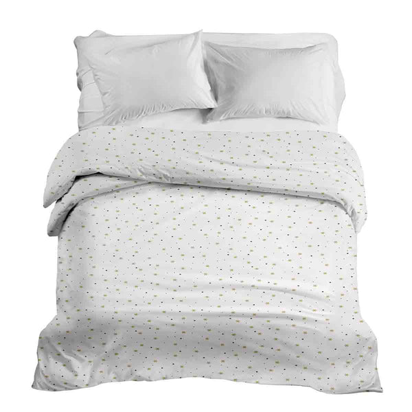 Manta terapéutica original - Funda de algodón blanca con estrellas y puntos