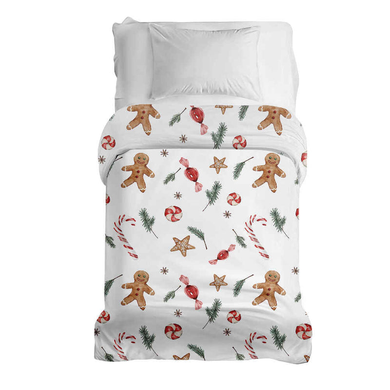 Manta terapéutica original - Funda de algodón época navideña blanca