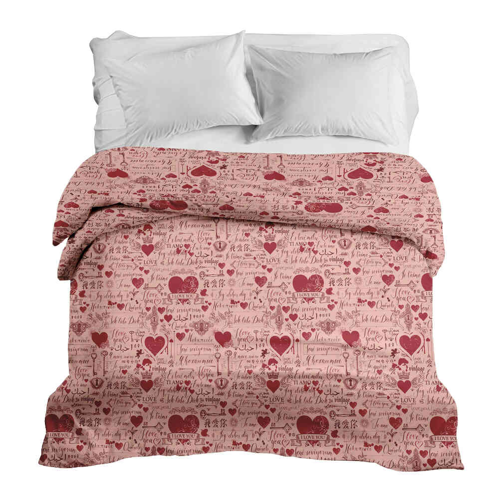 Manta terapéutica original - Funda de algodón rosa Te amo