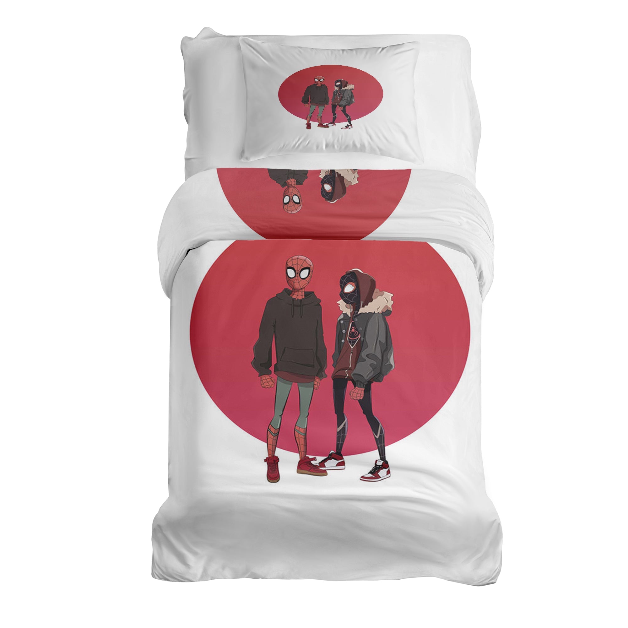 Juego de ropa de cama de mantas terapéuticas blanco con Spiderman