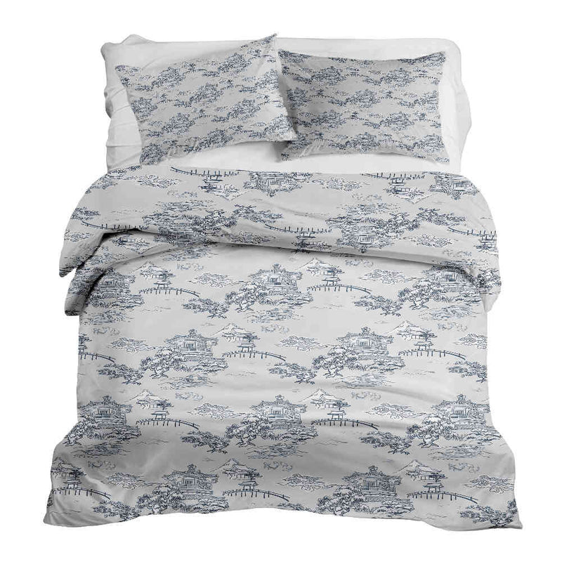 Set de ropa de cama con manta terapéutica gris muralla china