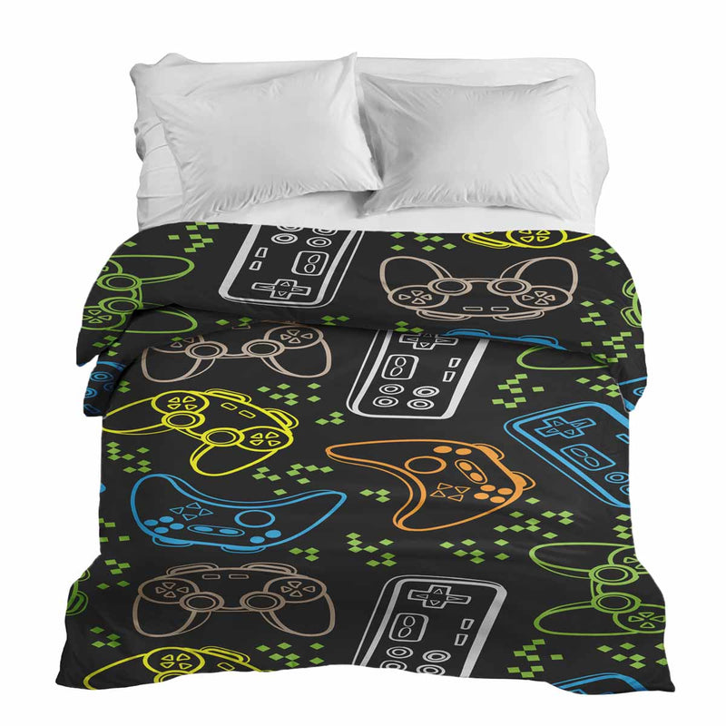 Manta terapéutica original - Funda de algodón negra con consolas de juegos