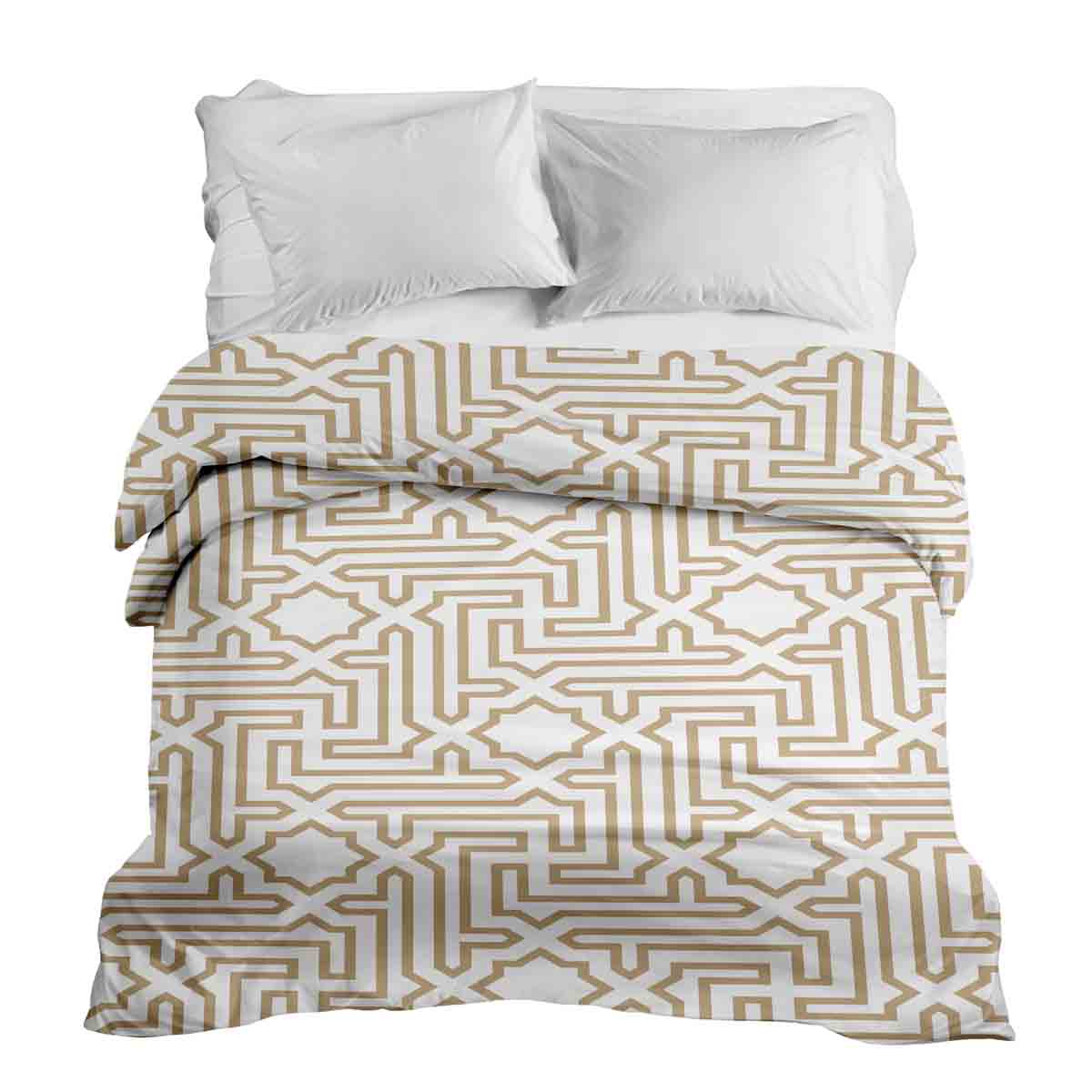 Manta terapéutica original - Funda de algodón beige con formas