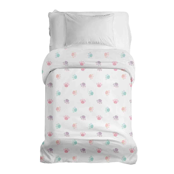 Manta terapéutica original - Funda de algodón blanca con patas de colores