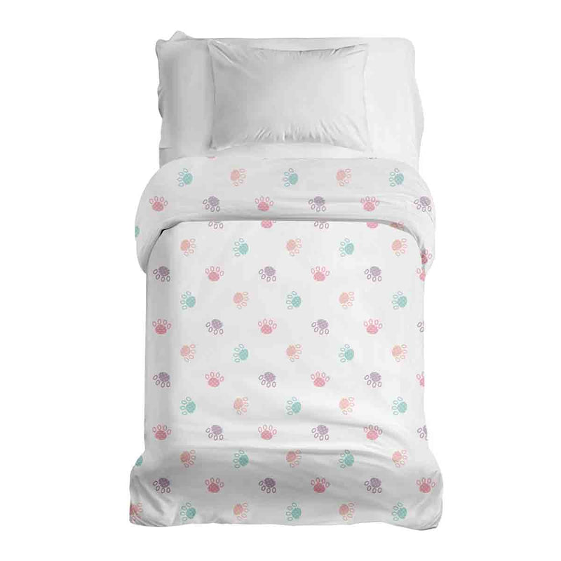 Manta terapéutica original - Funda de algodón blanca con patas de colores