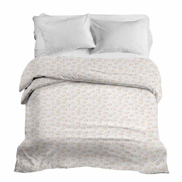 Set de ropa de cama con mantas terapéuticas con círculos naranjas
