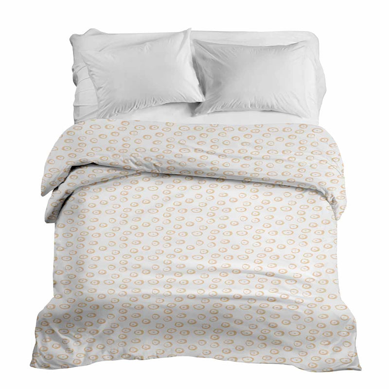 Set de ropa de cama con mantas terapéuticas con círculos naranjas