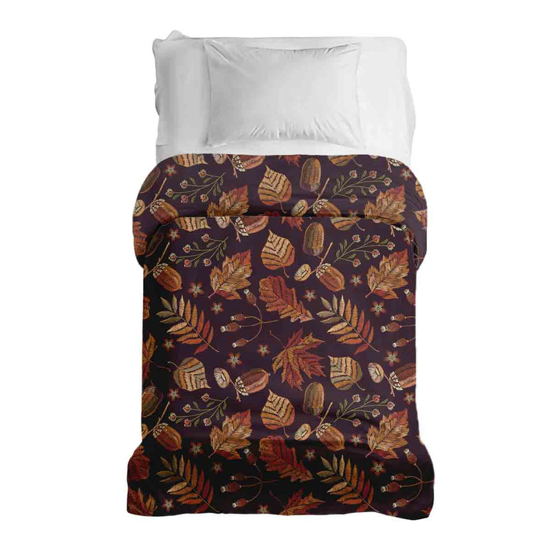 Manta terapéutica original - Funda de algodón hojas marrones de otoño