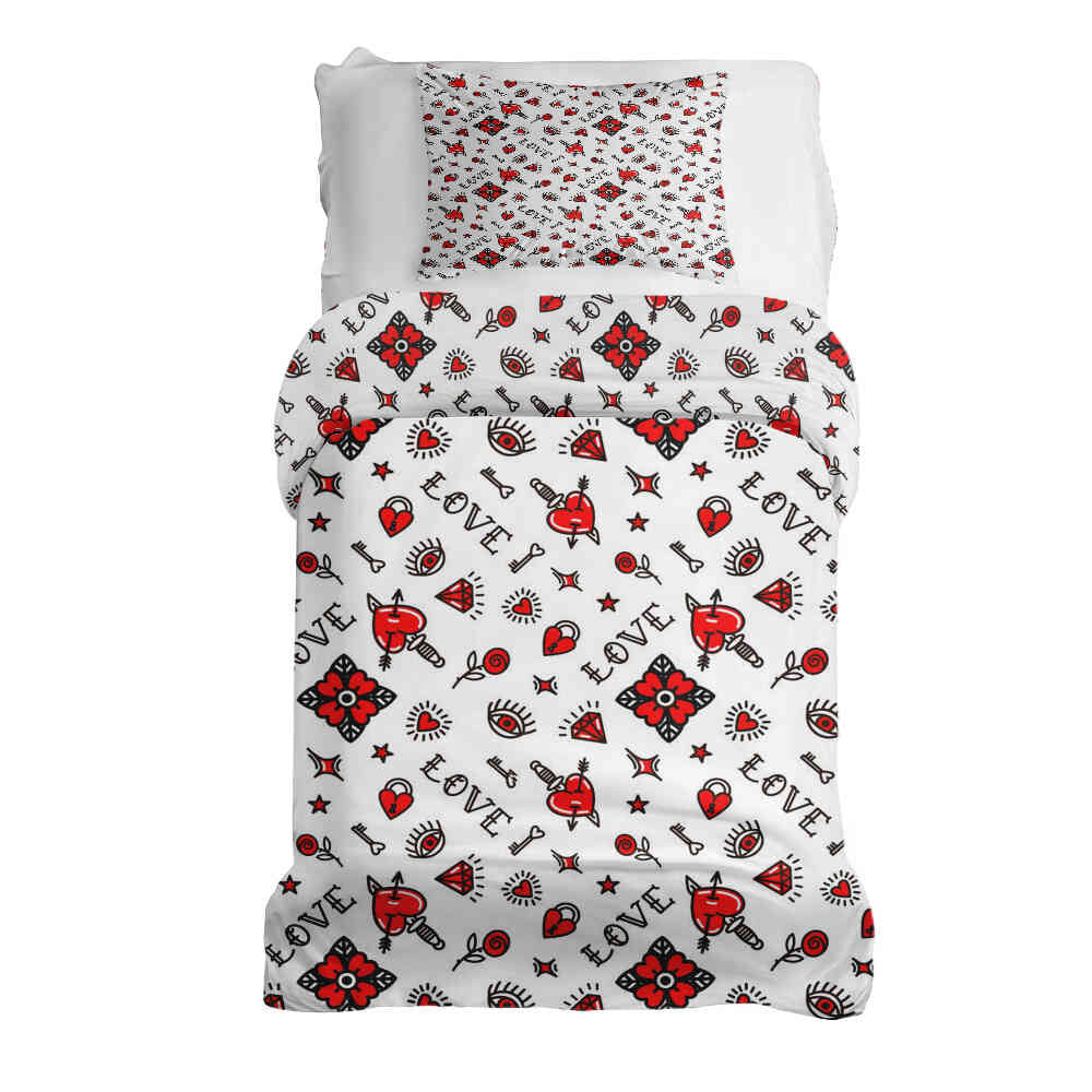 Set de ropa de cama con manta terapéutica amor mixto