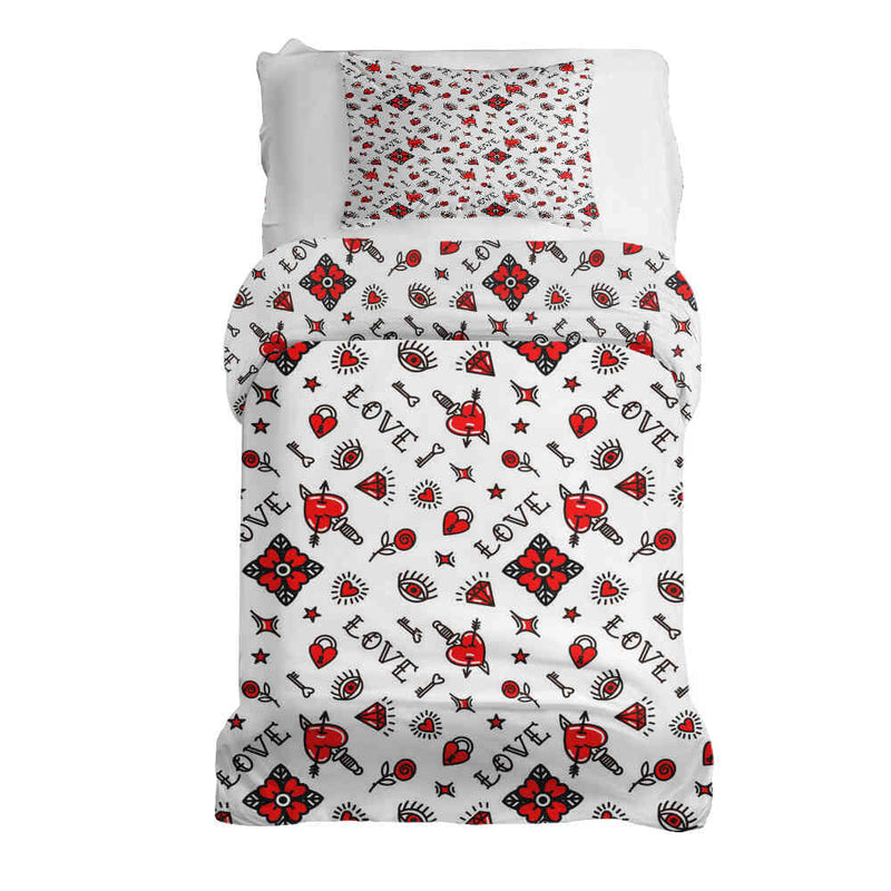 Set de ropa de cama con manta terapéutica amor mixto