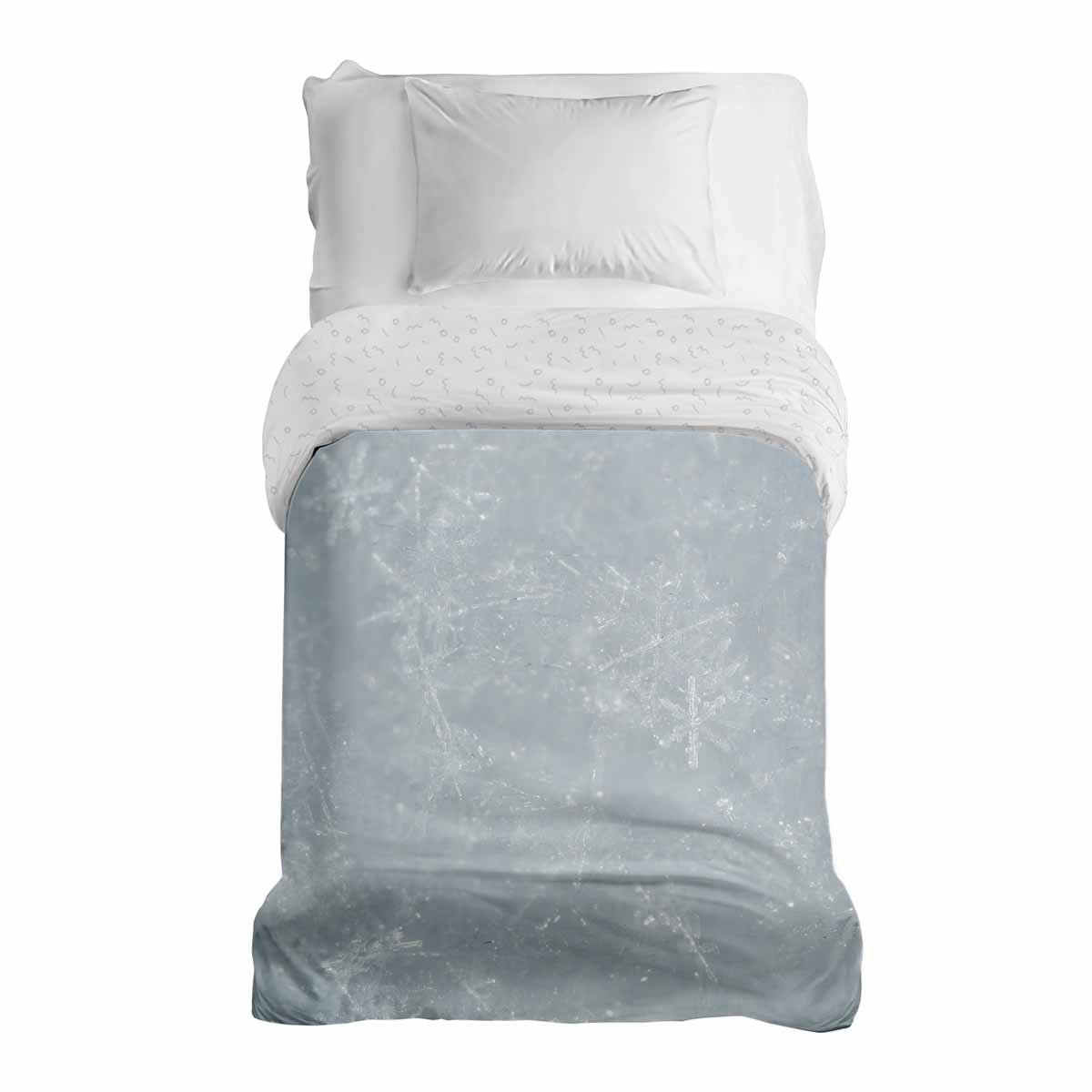 Manta terapéutica original - Funda de algodón gris con copos de nieve
