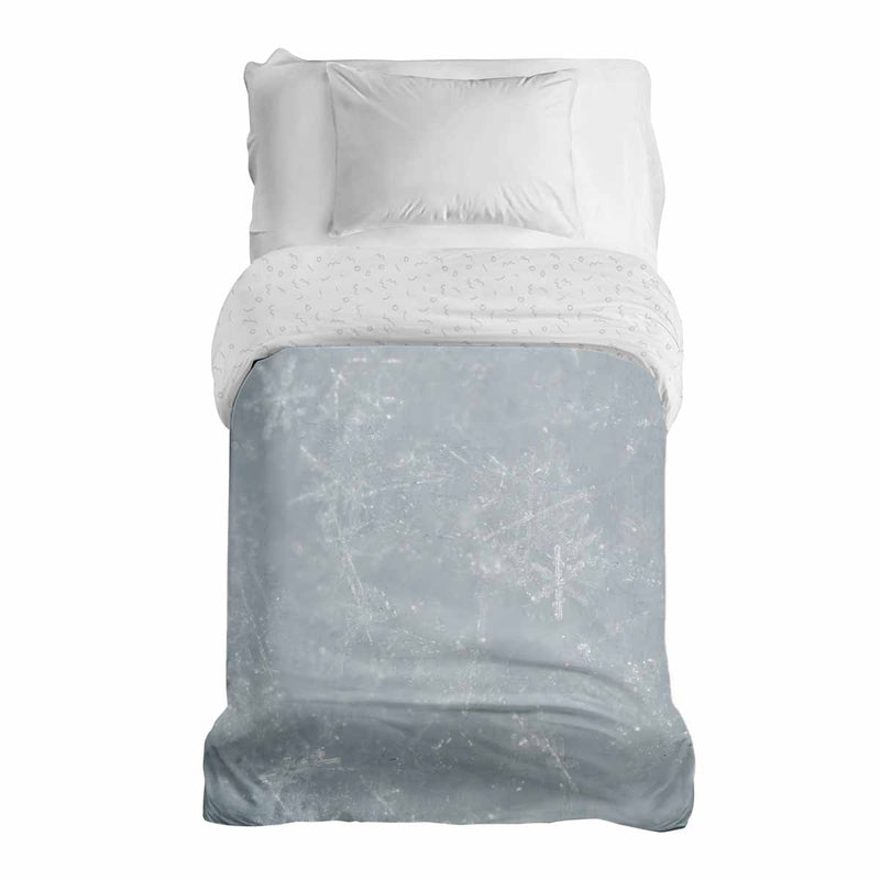 Manta terapéutica original - Funda de algodón gris con copos de nieve