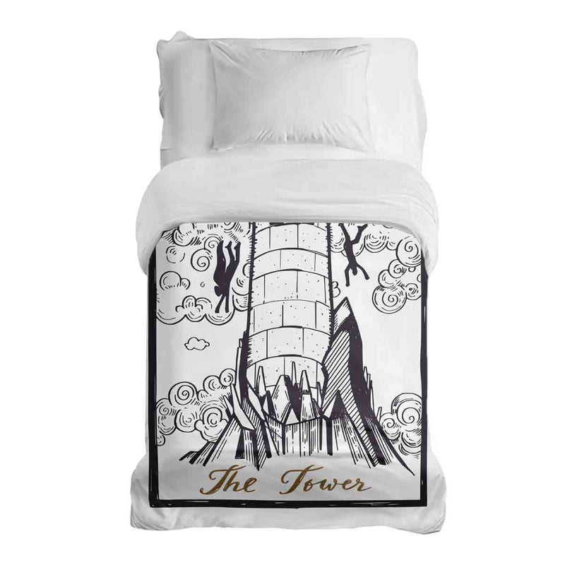 Manta terapéutica original - Funda de algodón blanca con torre