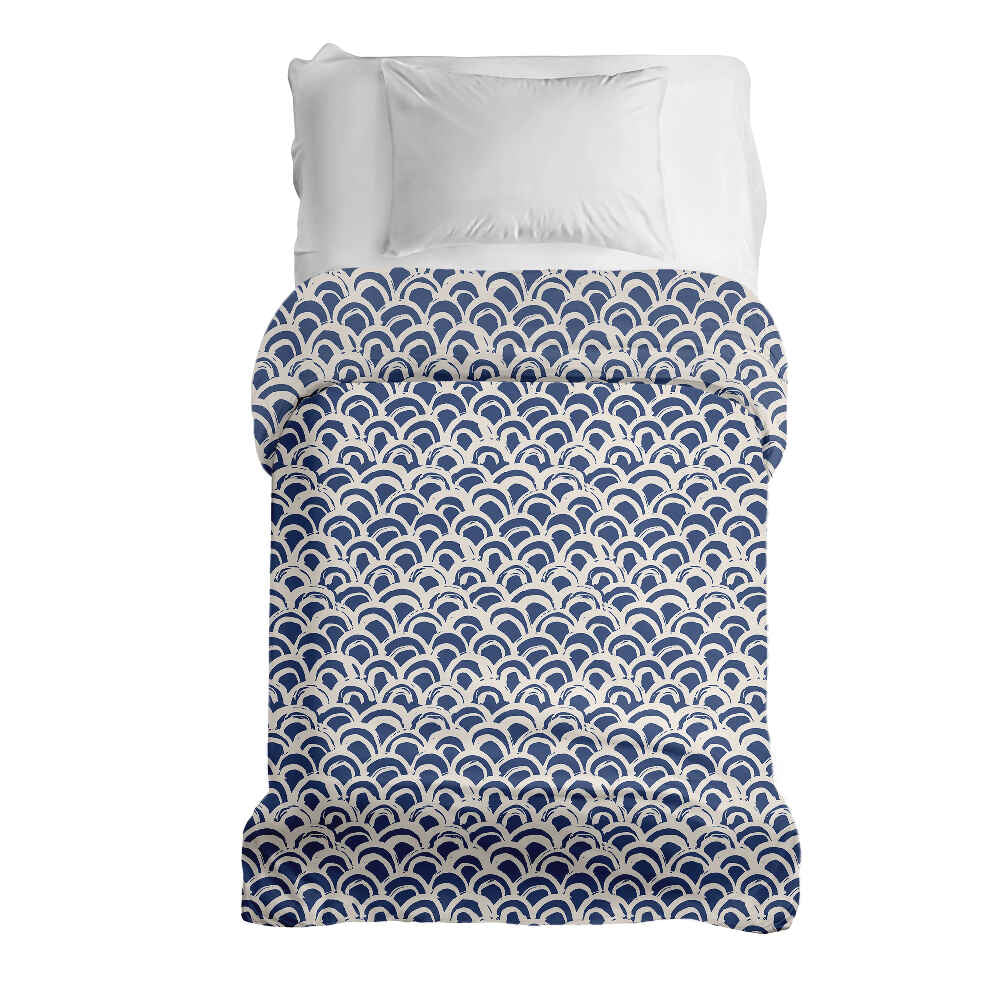 Manta terapéutica original - Funda de algodón con patrón de ondas azules