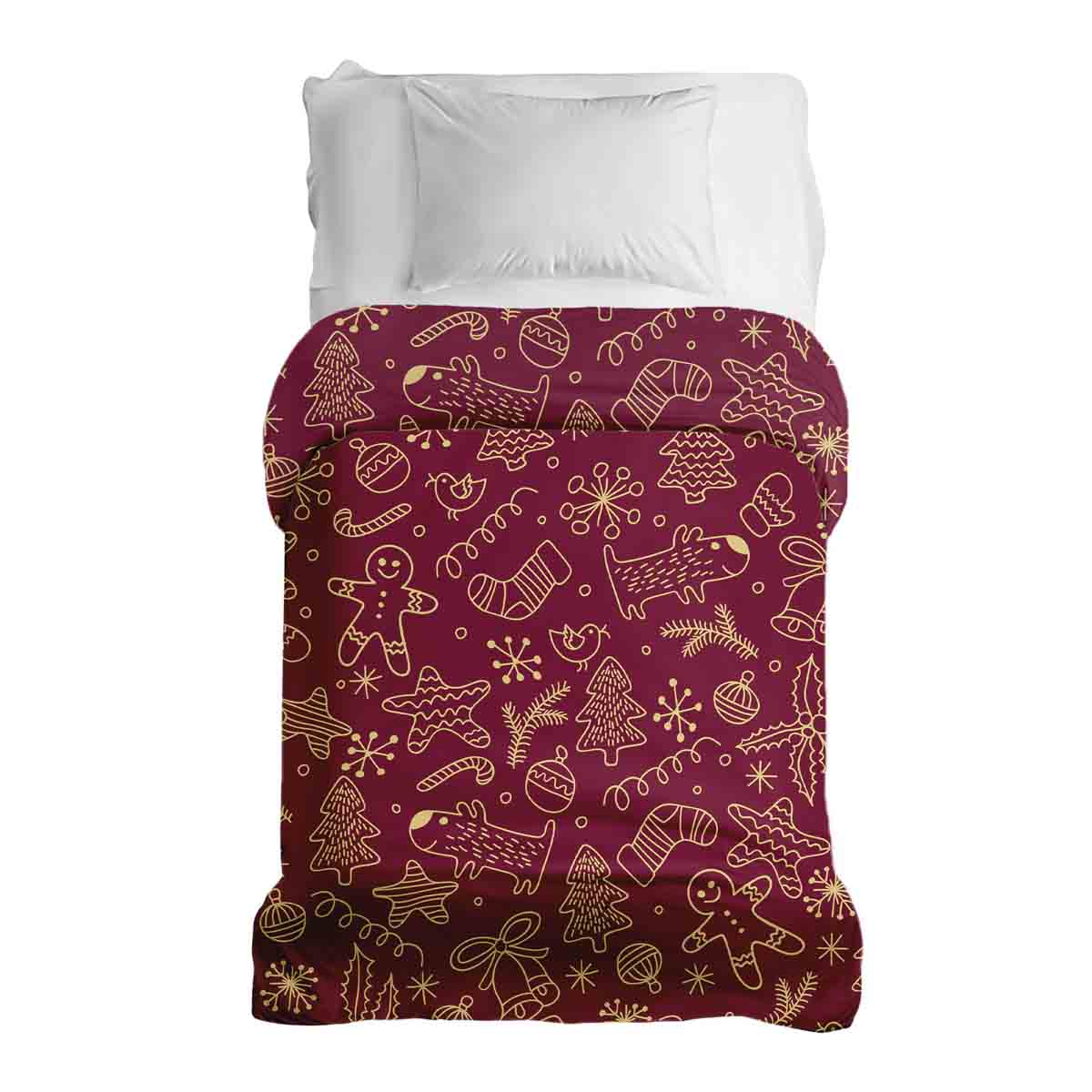 Manta terapéutica original - Funda de algodón roja con divertidos motivos navideños