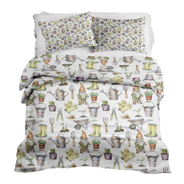 Set de ropa de cama con manta terapéutica blanca para jardinería