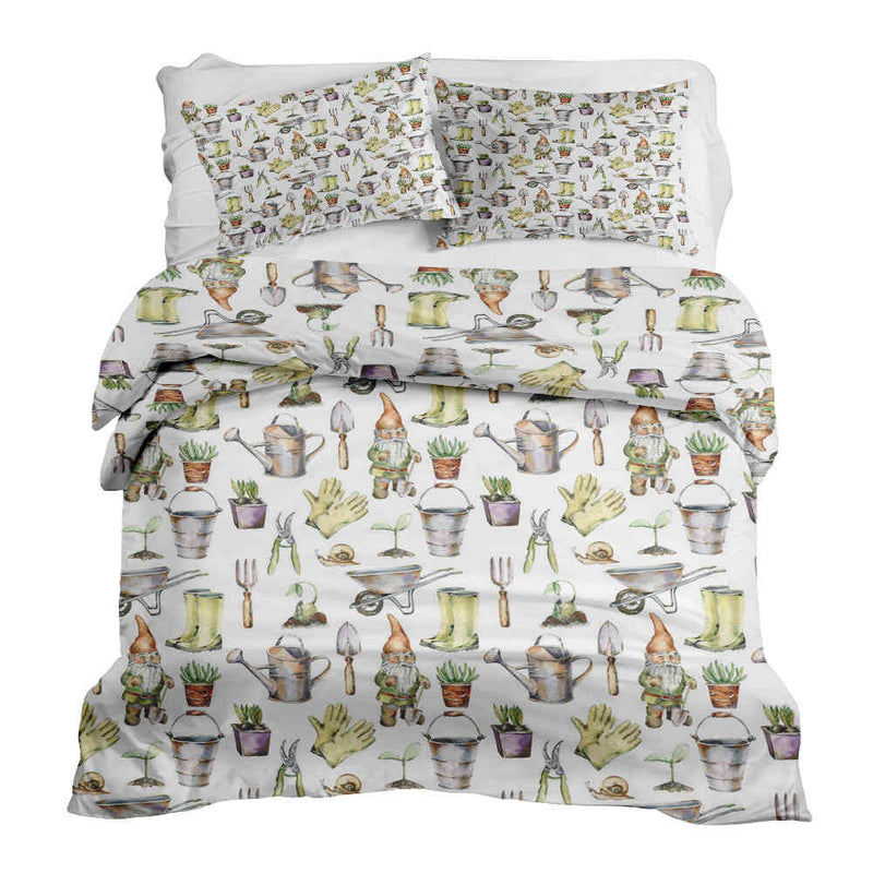 Set de ropa de cama con manta terapéutica blanca para jardinería
