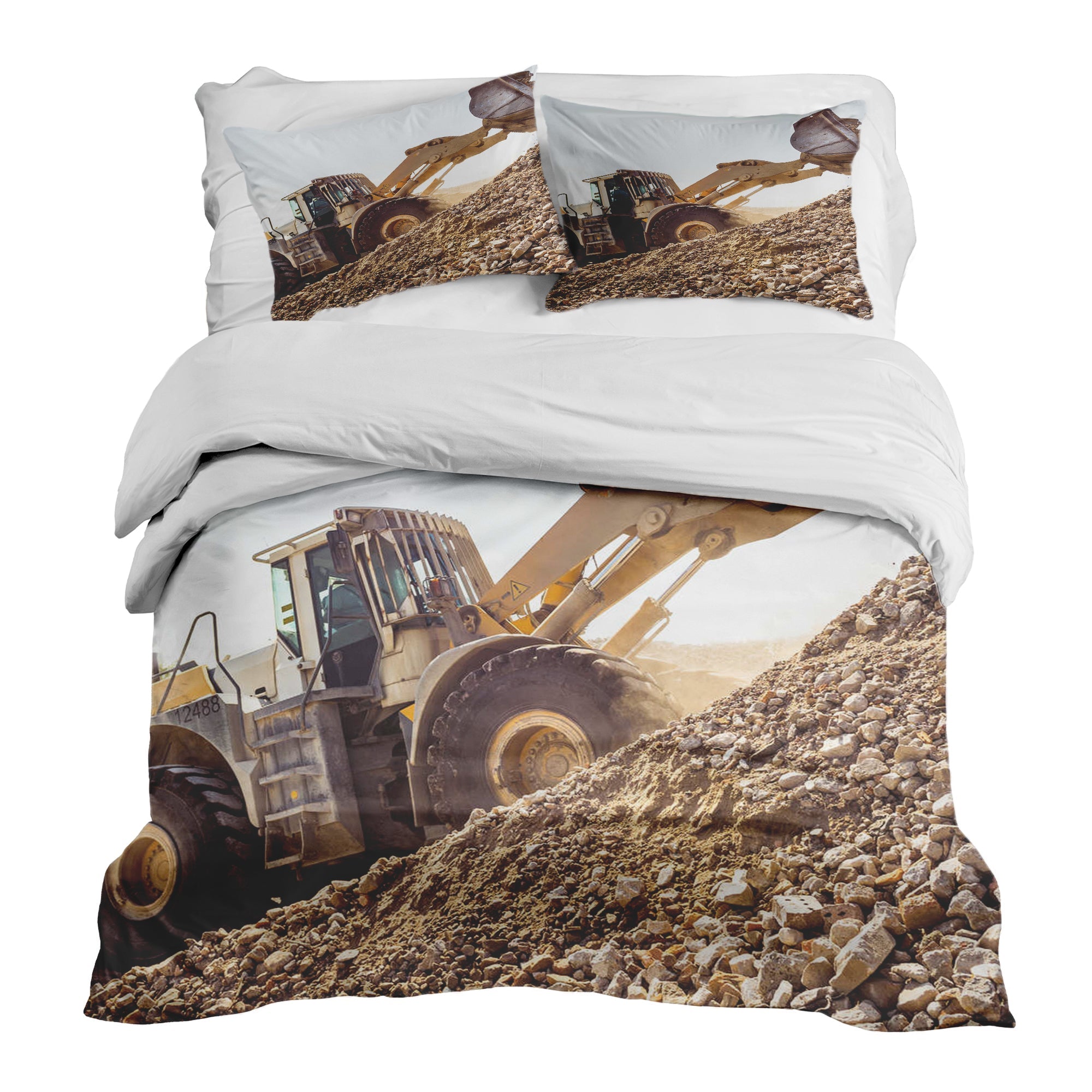 Set de ropa de cama con manta terapéutica Tractor en la montaña