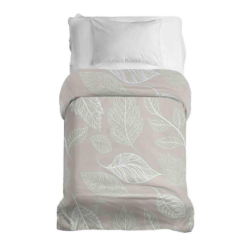 Manta terapéutica original - Funda de algodón beige con hojas claras