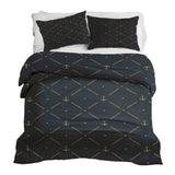 Juego de ropa de cama con manta terapéutica azul con ancla