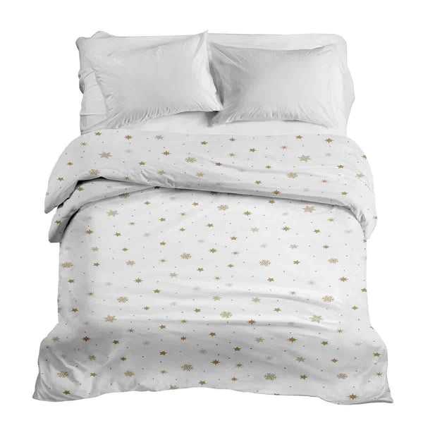Manta terapéutica original - Funda de algodón blanca con estrellas doradas
