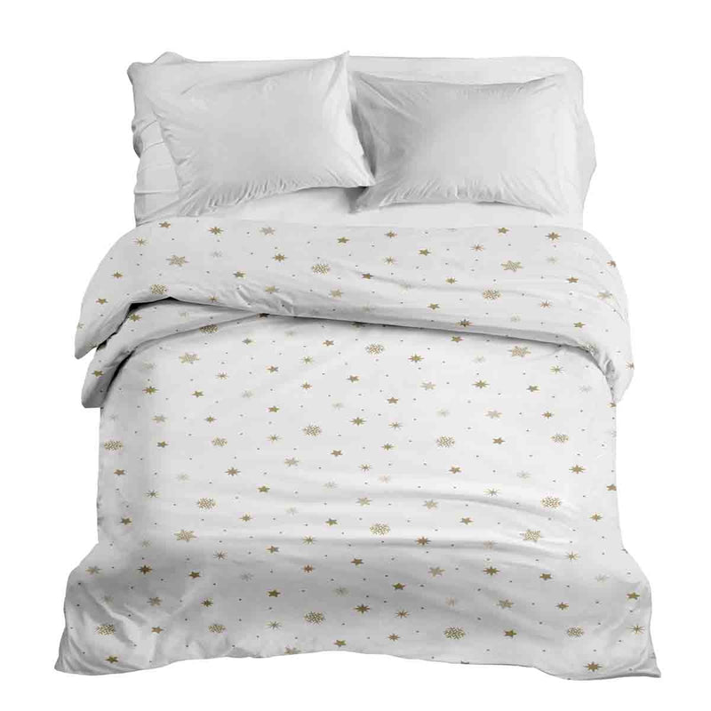 Manta terapéutica original - Funda de algodón blanca con estrellas doradas