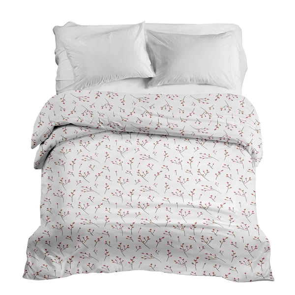 Manta terapéutica original - Funda de algodón blanca con delicadas rosas
