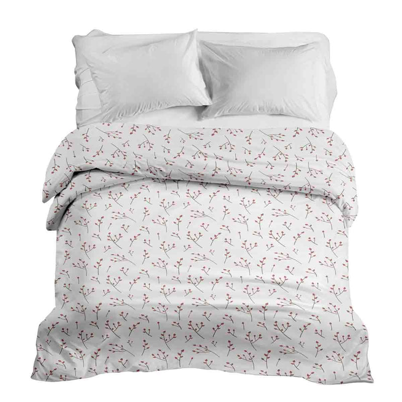 Manta terapéutica original - Funda de algodón blanca con delicadas rosas