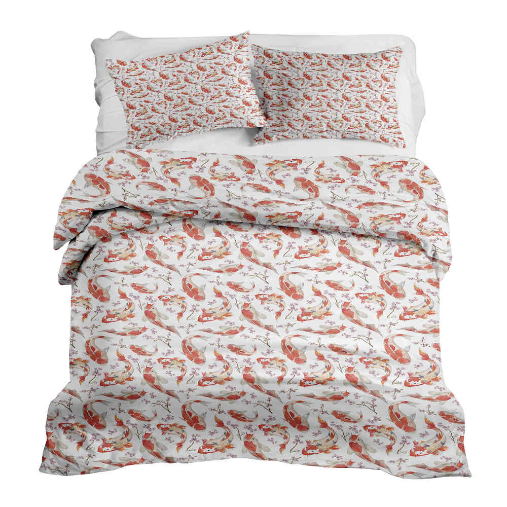 Set de ropa de cama con manta terapéutica Karpfen naranja