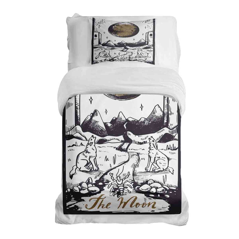 Set de ropa de cama con manta terapéutica Lobo y Luna