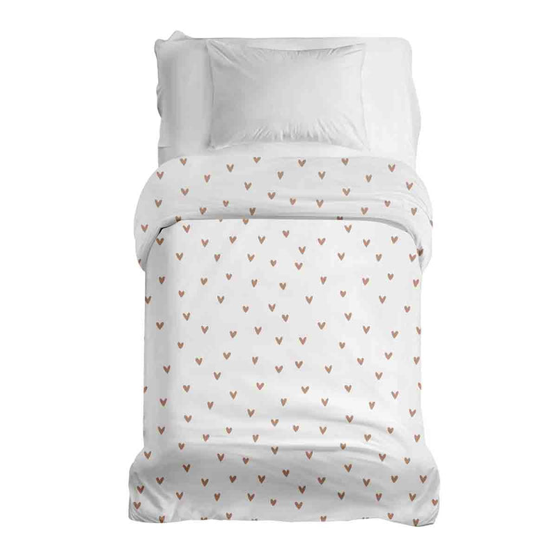 Manta terapéutica original - Funda de algodón blanca con corazones