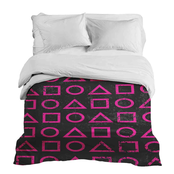 Manta terapéutica original - Funda de algodón rosa con formas Dalgona
