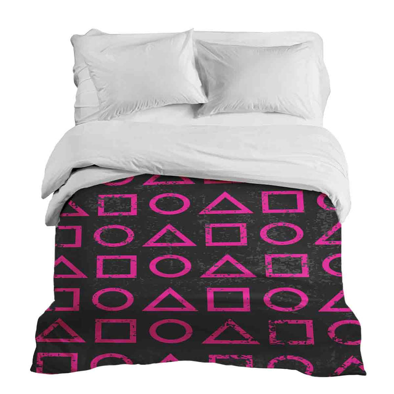 Manta terapéutica original - Funda de algodón rosa con formas Dalgona
