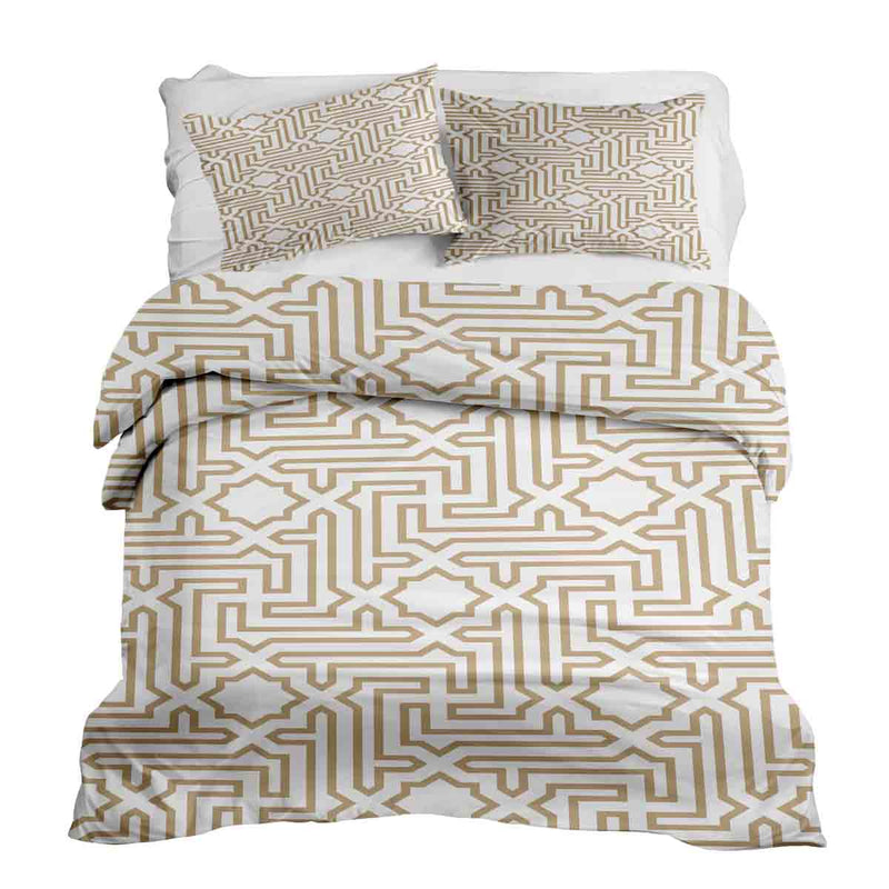 Juego de ropa de cama con mantas terapéuticas beige con formas