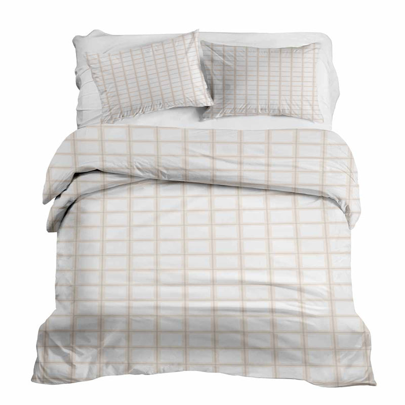 Set de ropa de cama y manta terapéutica naranja beige a cuadros