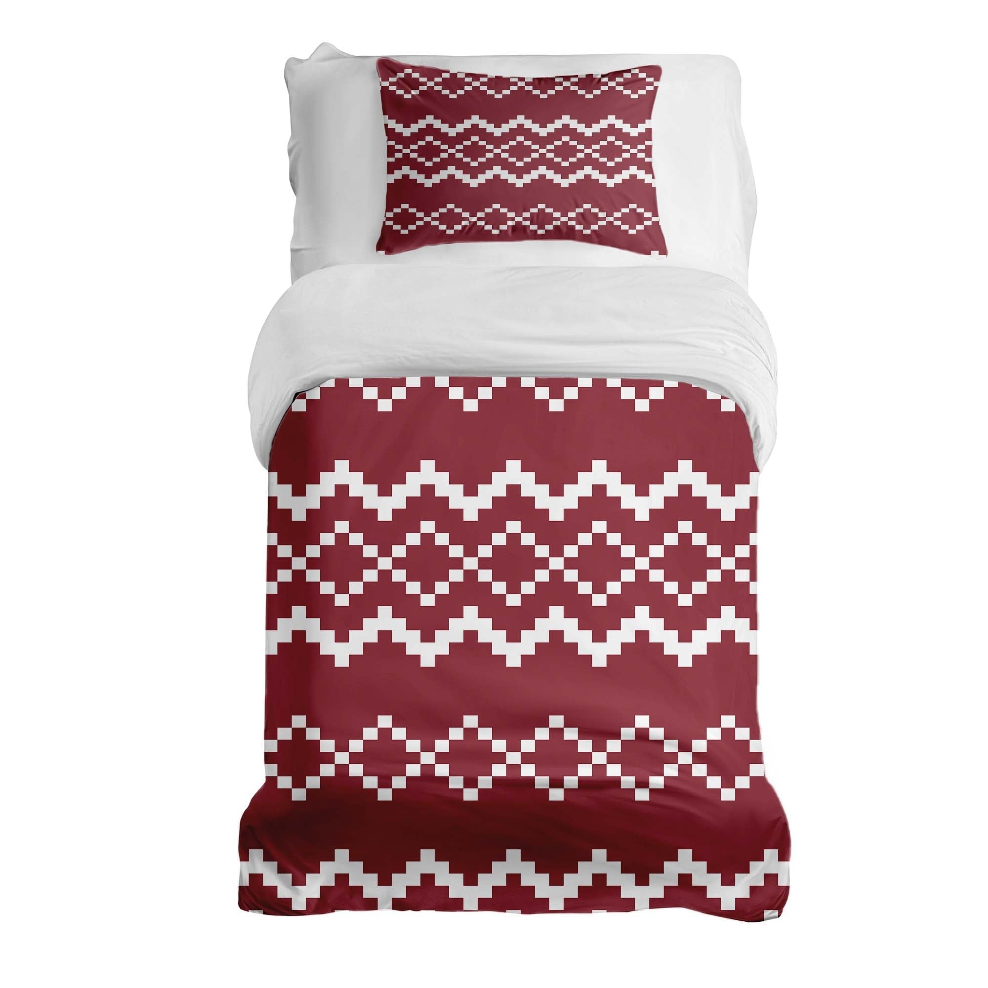 Set de ropa de cama con manta terapéutica y patrón navideño rojo