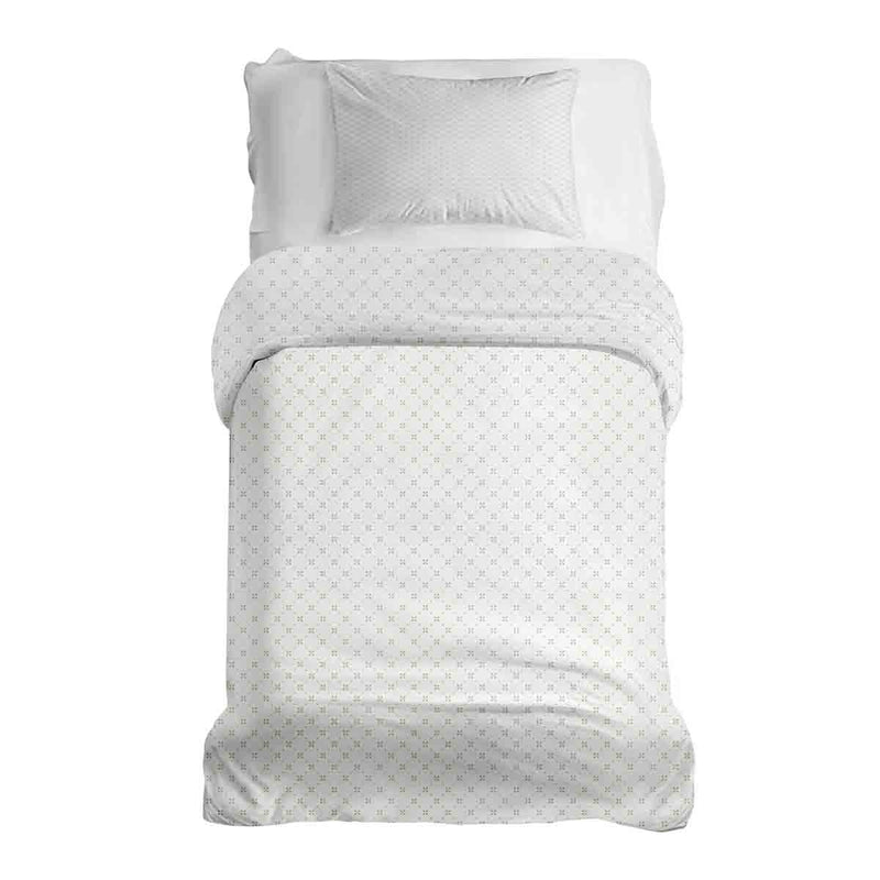 Juego de ropa de cama con manta terapéutica blanco con estampado de flores