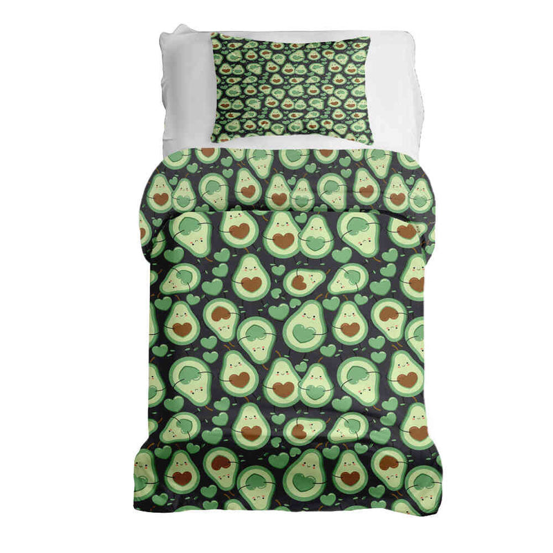 Set de ropa de cama con mantas terapéuticas Aguacates verdes