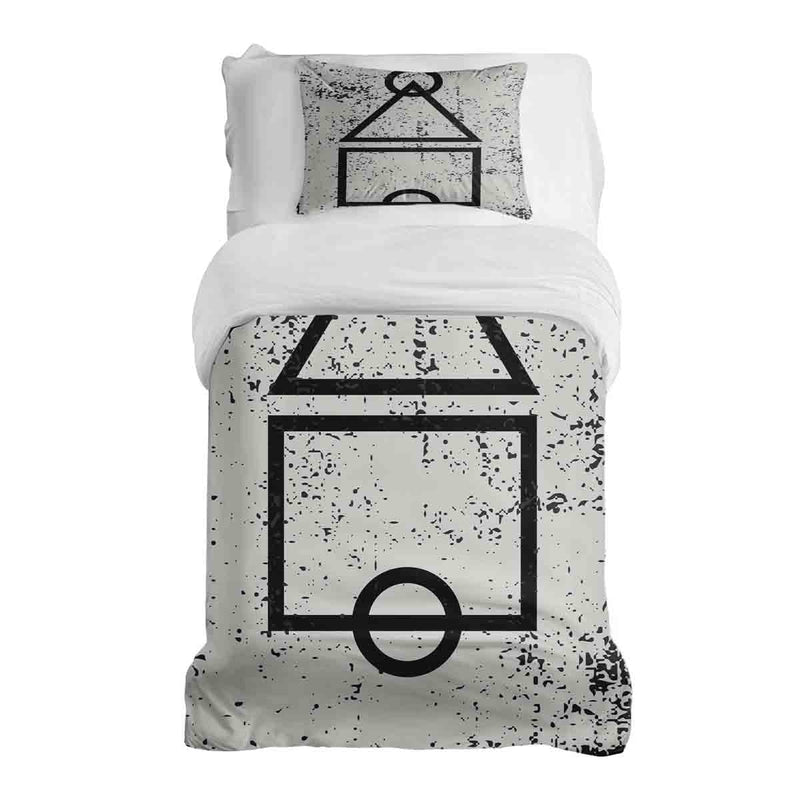 Set de ropa de cama con manta terapéutica blanco formas Dalgona
