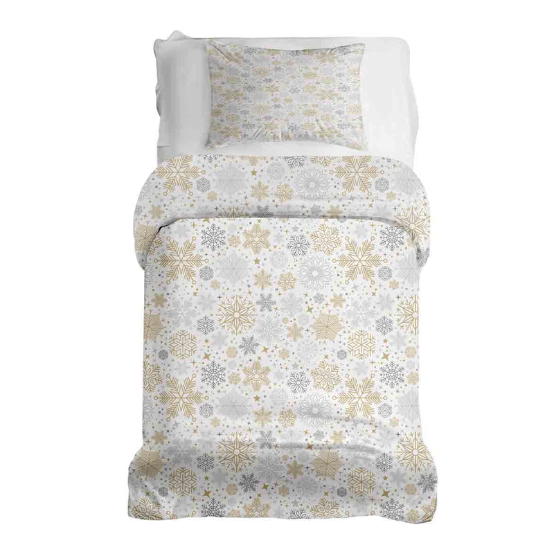 Juego de ropa de cama Therapeidecken con copos de nieve claros