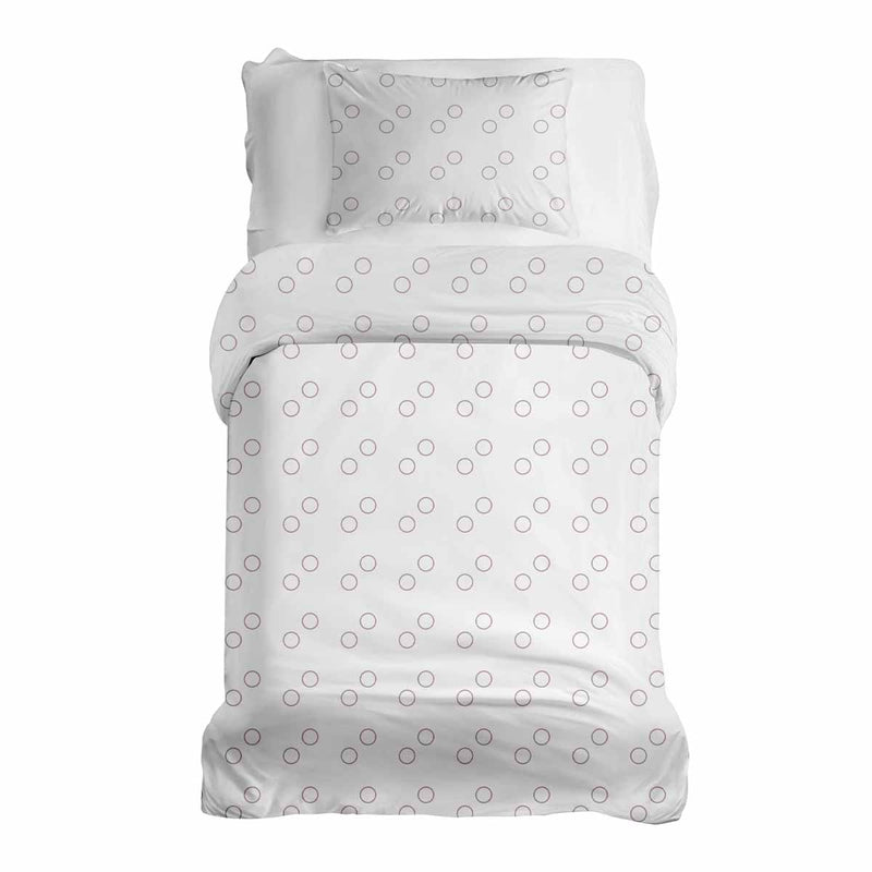 Juego de ropa de cama con mantas terapéuticas blancas con círculos