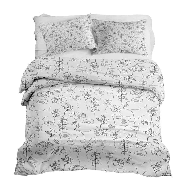 Juego de ropa de cama con manta terapéutica Boho flores