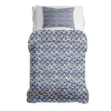 Set de ropa de cama con manta terapéutica patrón de ondas azules