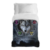 Manta terapéutica original - Funda de algodón gris con lobo