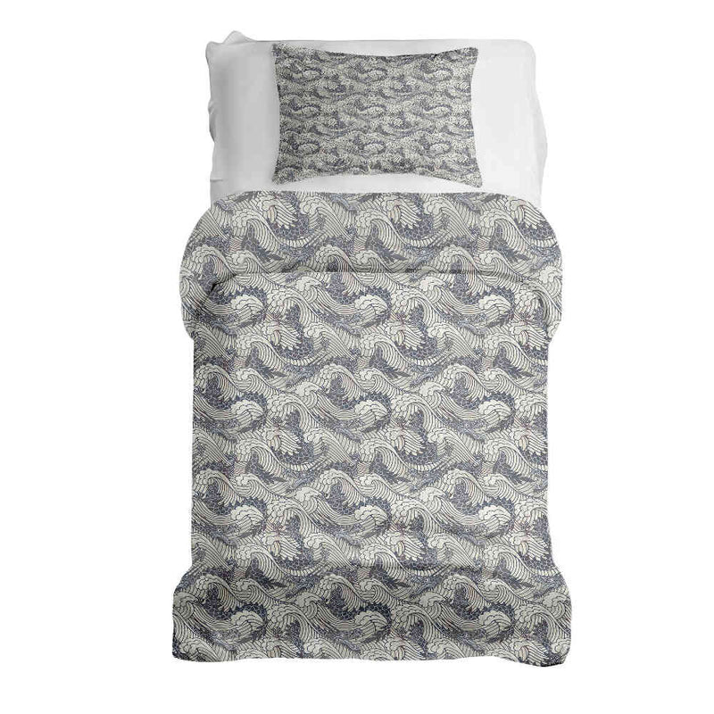 Juego de ropa de cama con manta terapéutica mar tormentoso