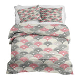 Juego de ropa de cama con mantas terapéuticas y flores abstractas coloridas