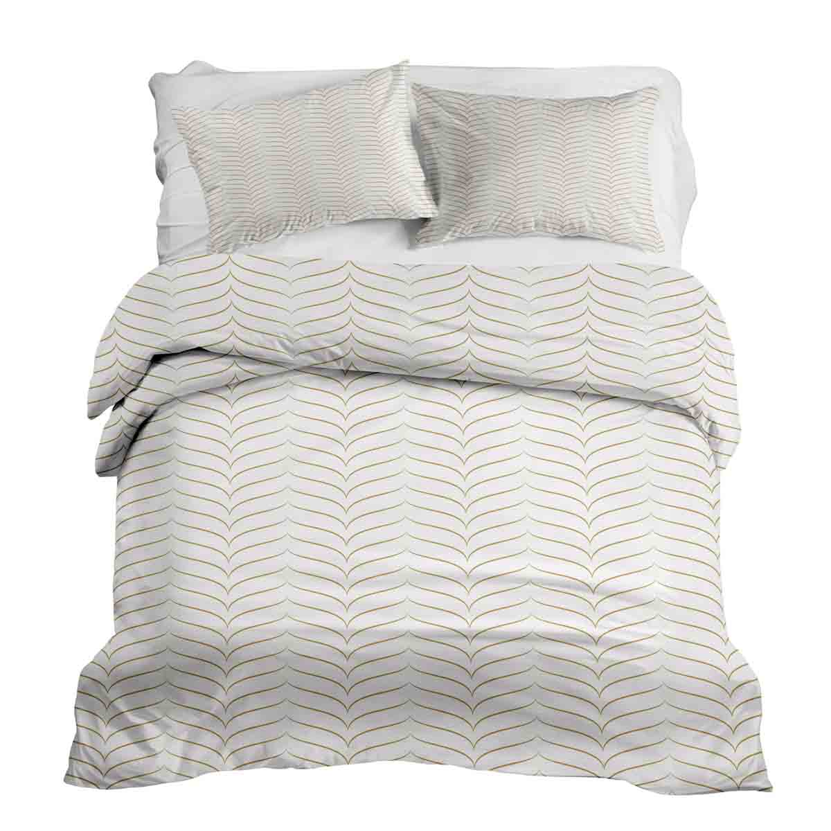 Set de ropa de cama con manta terapéutica y forma de V dorada