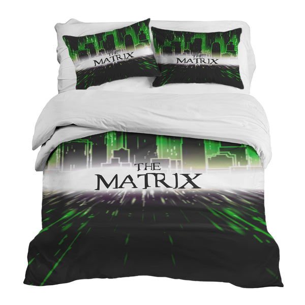 Juego de ropa de cama con manta terapéutica Ciudad The Matrix